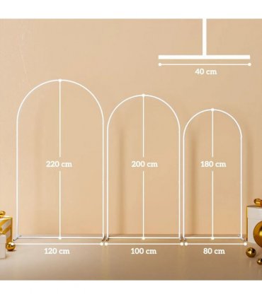 Outsunny Wedding Arch Frame Set, Metal Balloon Arch Stand Set, Balloon Arch Stand Set for Birthday Party, 2.2, 2, 1.8 m White