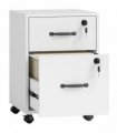 HOMCOM Rolling File Cabinet with 2 Drawers, Mobile Filing Cabinet with Hanging File Folder for Letter Sized Documents, White