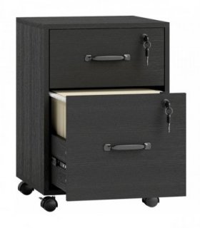 HOMCOM Rolling File Cabinet with 2 Drawers, Mobile Filing Cabinet with Hanging File Folder for Letter Sized Documents, Black