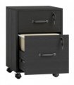 HOMCOM Rolling File Cabinet with 2 Drawers, Mobile Filing Cabinet with Hanging File Folder for Letter Sized Documents, Black