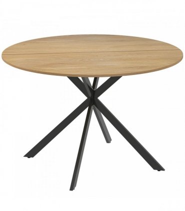 HOMCOM Dining Table for 4, 120 cm Industrial Kitchen Table with Wood Effect Tabletop and Steel Legs, Oak