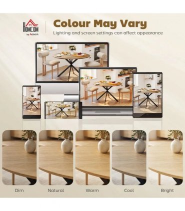 HOMCOM Dining Table for 4, 120 cm Industrial Kitchen Table with Wood Effect Tabletop and Steel Legs, Oak