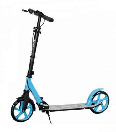 HOMCOM One-click Folding Kick Scooter for 14 w/ Adjustable Handlebar, Push Scooter with Kickstand, Dual Brake System, Blue