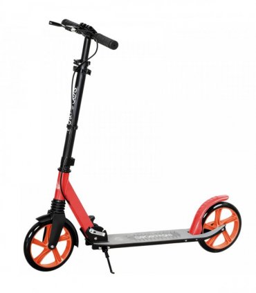 HOMCOM One-click Folding Kick Scooter for 14 w/ Adjustable Handlebar, Push Scooter with Kickstand, Dual Brake System, Red