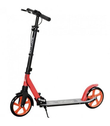 HOMCOM One-click Folding Kick Scooter for 14 w/ Adjustable Handlebar, Push Scooter with Kickstand, Dual Brake System, Red