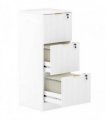 HOMCOM Filing Cabinet, Fluted Vertical File Cabinet with 3 Lockable Drawers and Hanging Rails, White