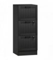 HOMCOM 3 Drawer Filing Cabinet with Lock, Office Storage Cabinet with Adjustable Hanging Bars for A4 Letter Size Files, Black