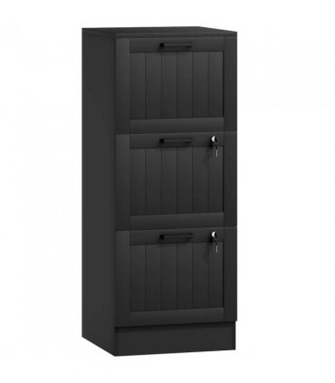 HOMCOM 3 Drawer Filing Cabinet with Lock, Office Storage Cabinet with Adjustable Hanging Bars for A4 Letter Size Files, Black