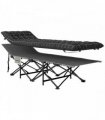 Outsunny 67cm Wide Folding Bed, Camping Cot for Adults with Mattress, Storage Pocket, Carry Bag, Max Load 150kg, Black