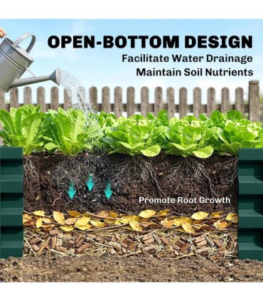 Outsunny Set of 2 Raised Beds for Garden, Galvanised Outdoor Planters for Herbs Vegetables, Use for Patio Balcony, Green