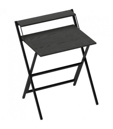 HOMCOM 70 cm Folding Computer Desk with Monitor Shelf - Black