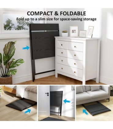 HOMCOM 70 cm Folding Computer Desk with Monitor Shelf - Black