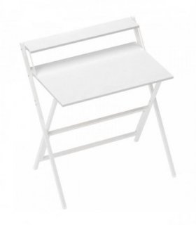 HOMCOM 81.5 cm Folding Computer Desk with Monitor Shelf - White
