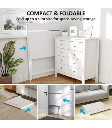 HOMCOM 81.5 cm Folding Computer Desk with Monitor Shelf - White