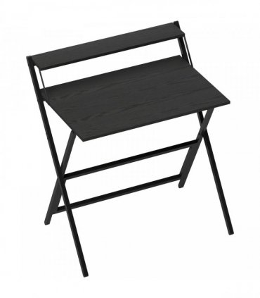 HOMCOM 81.5 cm Folding Computer Desk with Monitor Shelf - Black
