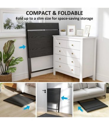 HOMCOM 81.5 cm Folding Computer Desk with Monitor Shelf - Black