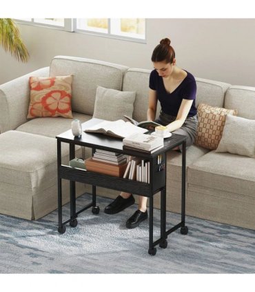 HOMCOM 80 cm Drop Leaf Writing Work Desk - Black