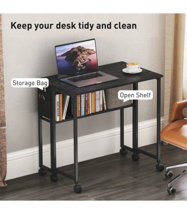 HOMCOM 80 cm Drop Leaf Writing Work Desk - Black