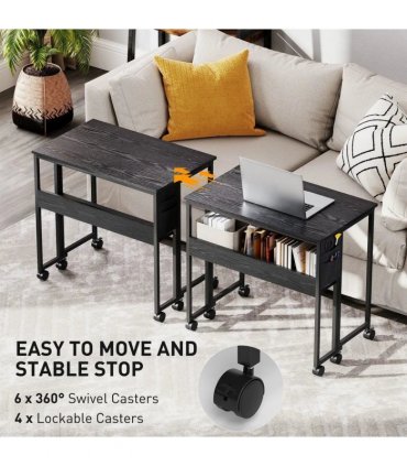 HOMCOM 80 cm Drop Leaf Writing Work Desk - Black