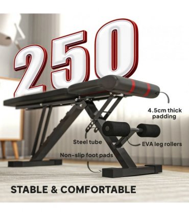 SPORTNOW Foldable Weight Bench, Adjustable Incline Flat Bench Press with 6-Level Backrest, 4-Level Seat, Leg Extension for Home Gym Workout Full Body Strength Training
