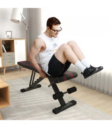 SPORTNOW Foldable Weight Bench, Adjustable Incline Flat Bench Press with 6-Level Backrest, 4-Level Seat, Leg Extension for Home Gym Workout Full Body Strength Training