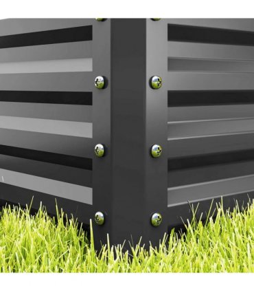 Outsunny Set of Two 110 x 50cm Steel Planter Boxes -  Light Grey