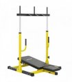 SPORTNOW Vertical Leg Press Machine with Adjustable Leg, Back and Head Positions, 1" Standard Plate Compatible, Yellow