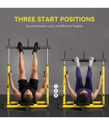SPORTNOW Vertical Leg Press Machine with Adjustable Leg, Back and Head Positions, 1" Standard Plate Compatible, Yellow