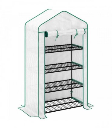 Outsunny Four-Tier Mini Greenhouse, with Reinforced Plastic Cover