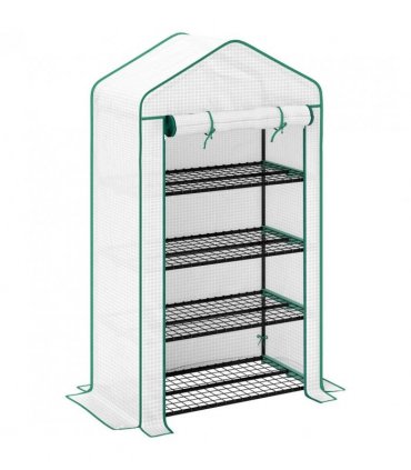 Outsunny Four-Tier Mini Greenhouse, with Reinforced Plastic Cover