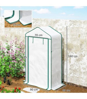 Outsunny Four-Tier Mini Greenhouse, with Reinforced Plastic Cover