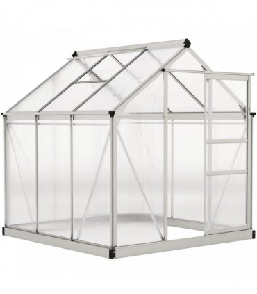 Outsunny 6 x 6ft Polycarbonate Greenhouse - Clear