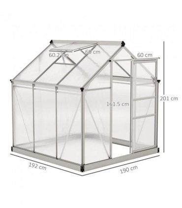 Outsunny 6 x 6ft Polycarbonate Greenhouse - Clear