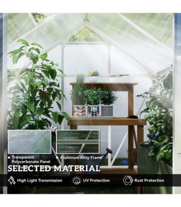 Outsunny 6 x 6ft Polycarbonate Greenhouse - Clear