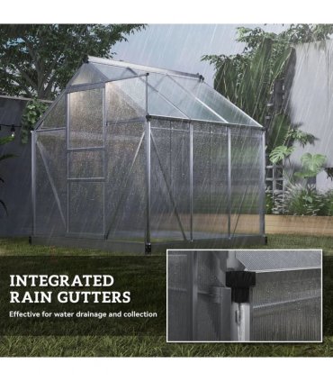 Outsunny 6 x 6ft Polycarbonate Greenhouse - Clear