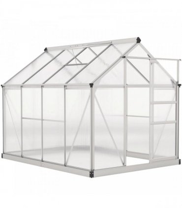 Outsunny 6 x 8ft Walk-In Greenhouse, with Sliding Door - Clear