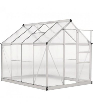 Outsunny 6 x 8ft Walk-In Greenhouse, with Sliding Door - Clear