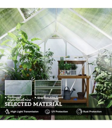Outsunny 6 x 8ft Walk-In Greenhouse, with Sliding Door - Clear