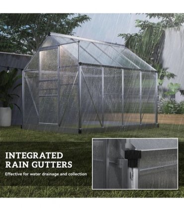 Outsunny 6 x 8ft Walk-In Greenhouse, with Sliding Door - Clear