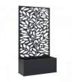 Outsunny Outdoor Metal Planter, with Back Trellis - Black