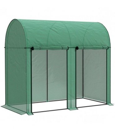 Outsunny 200 x 100cm Walk-In Greenhouse, with Zipped Doors - Green