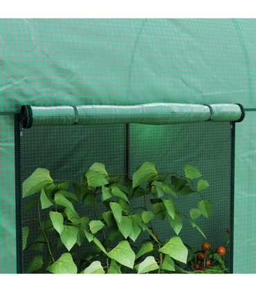 Outsunny 200 x 100cm Walk-In Greenhouse, with Zipped Doors - Green