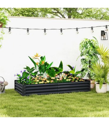 Outsunny 180 x 90cm Galvanised Steel Open Planter - 84H-211V00CG