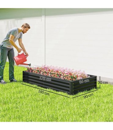 Outsunny 180 x 90cm Galvanised Steel Open Planter - 84H-211V00CG