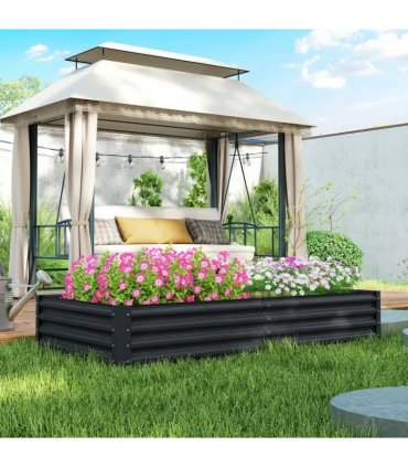 Outsunny 180 x 90cm Galvanised Steel Open Planter - 84H-211V00CG
