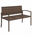 Outsunny All Weather Wicker Garden Loveseat, 2 Seater Poly Rattan Garden Bench, Outdoor Seating Bench Brown