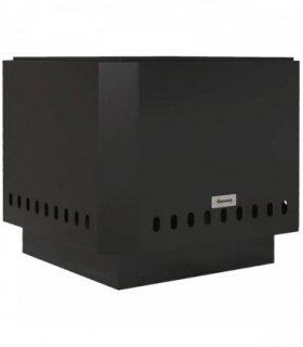 Outsunny Smokeless Fire Pit, 48 cm Portable Wood Burning Firepit, Square Metal Bonfire Stove with Poker, Black