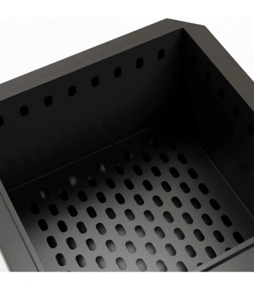 Outsunny Smokeless Fire Pit, 48 cm Portable Wood Burning Firepit, Square Metal Bonfire Stove with Poker, Black
