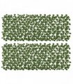 Outsunny Set of 2 Expandable Artificial Trellis Hedges ? Realistic Leaf Privacy Screen, 2 x 1 m