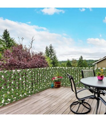 Outsunny Set of 2 Expandable Artificial Trellis Hedges ? Realistic Leaf Privacy Screen, 2 x 1 m